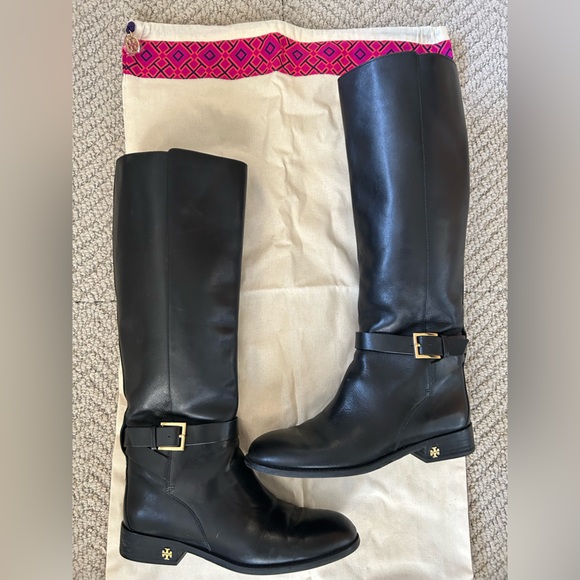 Tory Burch Brooke Leather Riding Boot Size 7.5 - Picture 2 of 11
